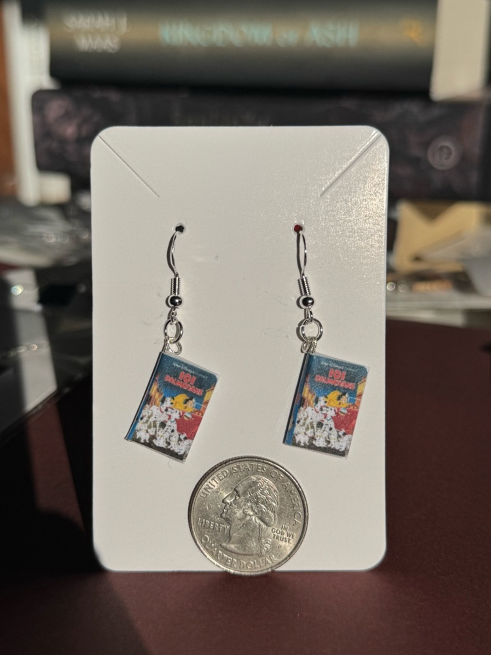 Disney 101 Dalmatians Book Charm Earrings - Black & White - Picture 3 of 6